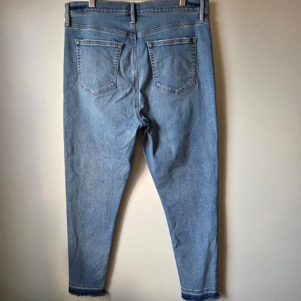 EUC LIKE NEW LOFT THE SKINNY RAW HEM STRETCH JEANS SIZE 31/12 WOMENS - Picture 2 of 14